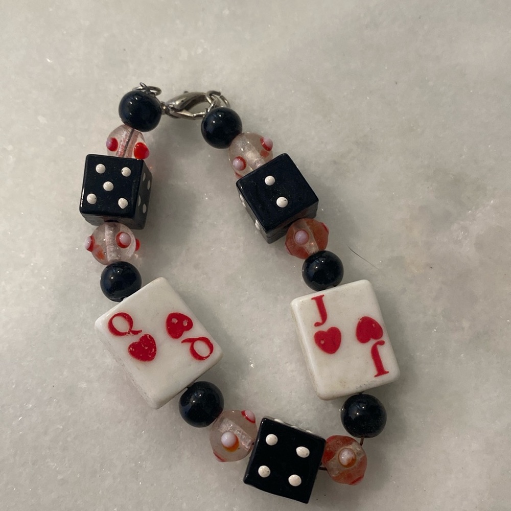 Cards and dice bracelet